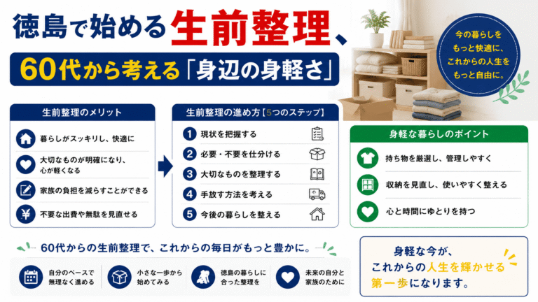 徳島で始める生前整理、60代から考える「身辺の身軽さ」｜便利堂ネコの手