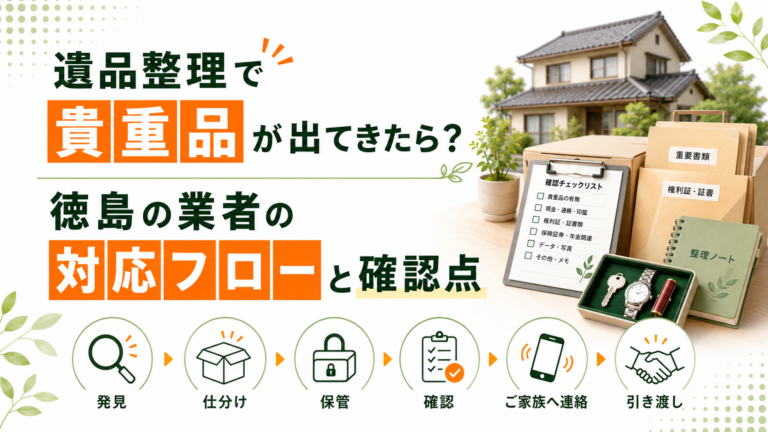 遺品整理で貴重品が出てきたら？徳島の業者の対応フローと確認点